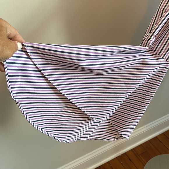 Milly Michelle Bell Sleeve Striped Shirting Button Down - Picture 7 of 9